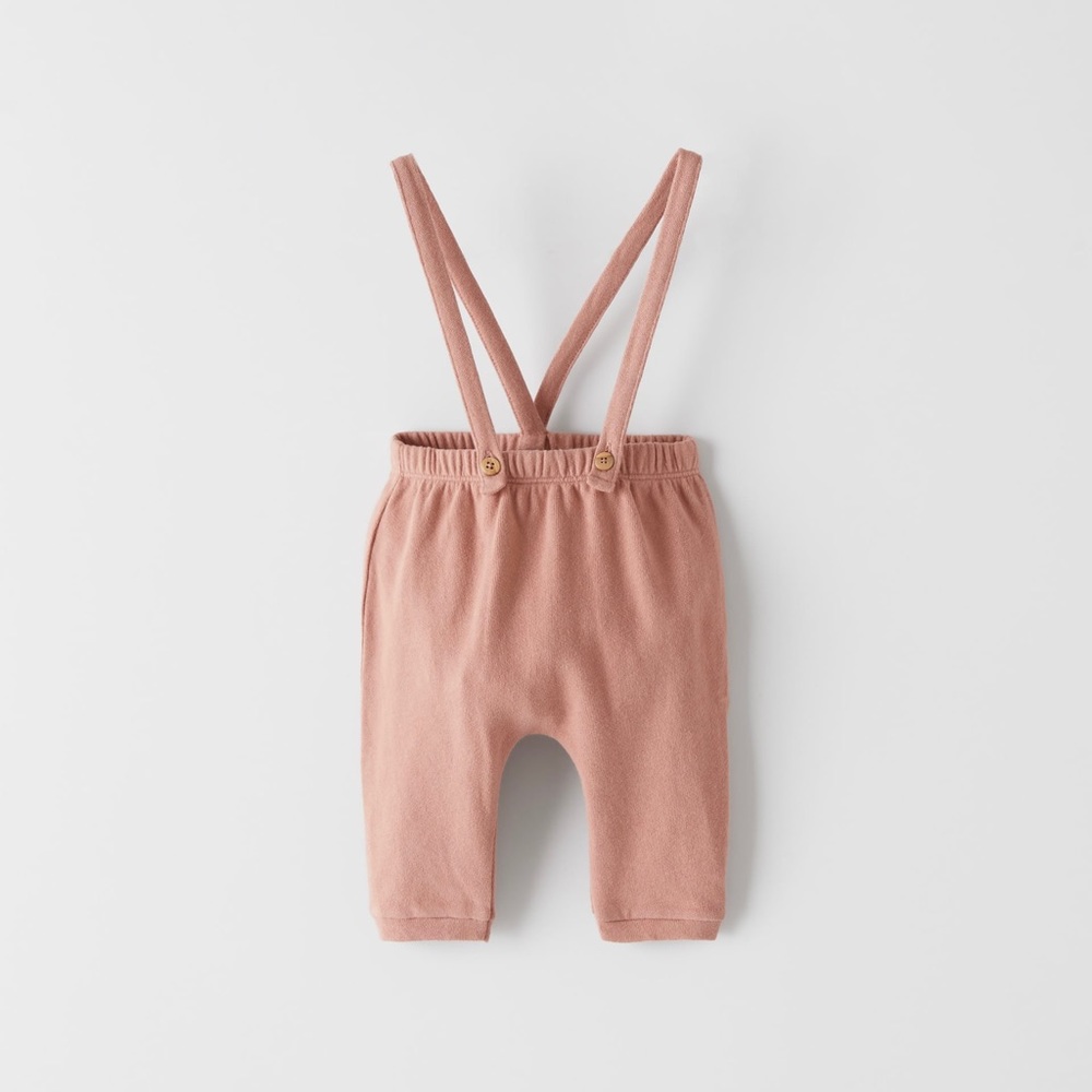 Zara BASIC PLUSH TROUSERS WITH BRACES